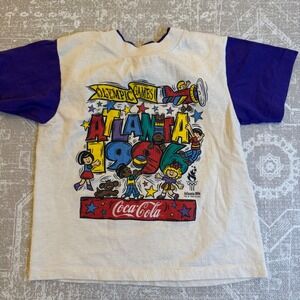 Vintage 1996 Atlanta Olympic Games Coca Cola Kids‎ T-Shirt USA Made